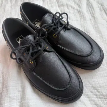 미사용 새상품 VANS/아이렛/보트슈즈/블랙/가죽/31cm