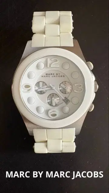 [ MARC BY JACOBS ] 크로노그래프 손목시계*화이트 러버