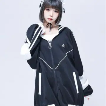 REFLEM 세일러 카라 집업 후드티 아우터 BIG 절개 저지