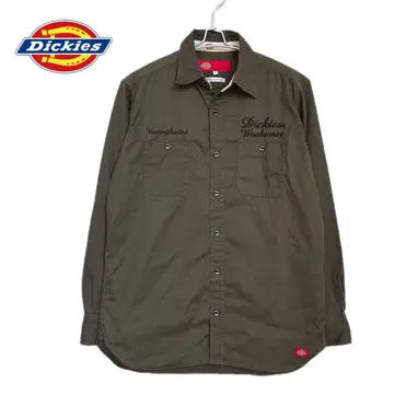 Dickies 디키즈 워크 셔츠 긴팔 카키 체인 스티치