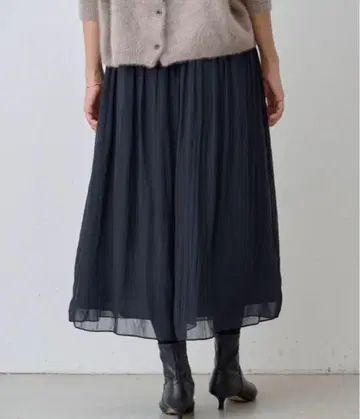 BEARDSLEY 비어즐리 주름 쉬폰 개더 팬츠 블랙