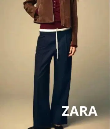 ZARA 네이비 와이드 팬츠 드로우 스트링
