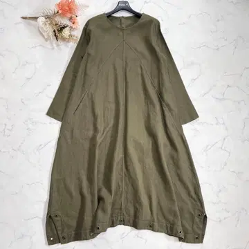 BEARDSLEY 비어즐리 린넨 테트 원피스 카키