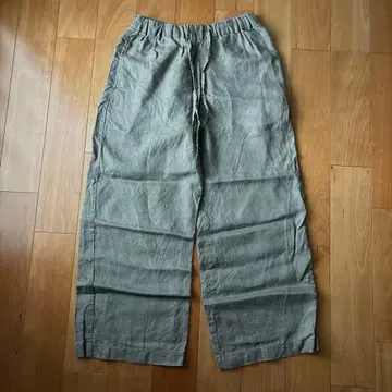 무인양품 린넨 와이드 팬츠 s 카키