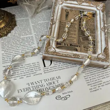 이탈리아제 베네치아 유리와 스와로브스키의 목걸이 크리스탈