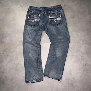 Y2K 00s archive W40 히게 데미지 그런지 데님 팬츠