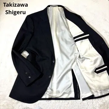 Takizawa Shigeru 울 스트라이프 테일러드 자켓 L
