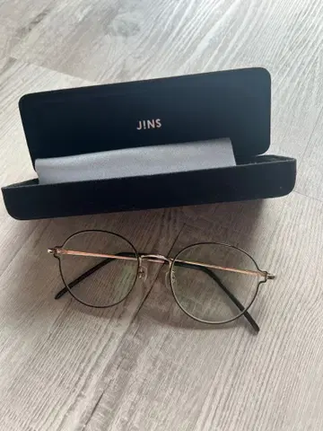JINS 골드 라운드 안경 클리어 렌즈