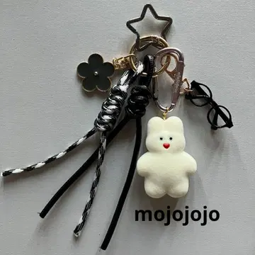 [ No.12 ] mojojojo 화이트 토끼 찰랑찰랑 키링