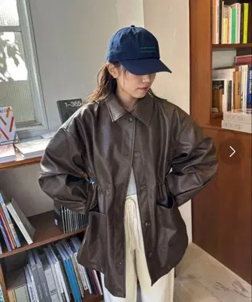 PILIT 가죽 자켓 브라운