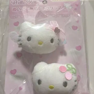헬로키티 엔젤&체리 봉제 인형 멀티 클립 2개 세트 레어