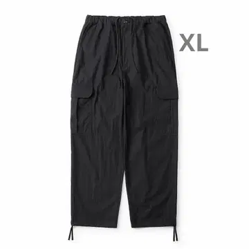 everyone cotton nylon cargo pants BLACK