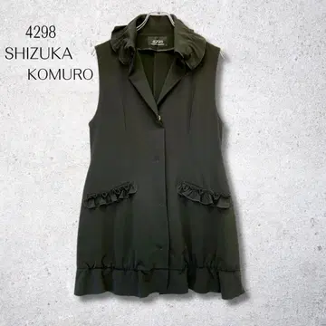 새상품급 4298 시즈카 코무로 블랙 프릴 베스트 튜닉 40L 봄/가을