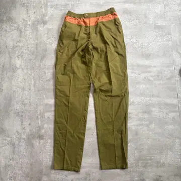 카키 팬츠 남성용 M 상당 린넨 면 테이퍼드 바이컬러