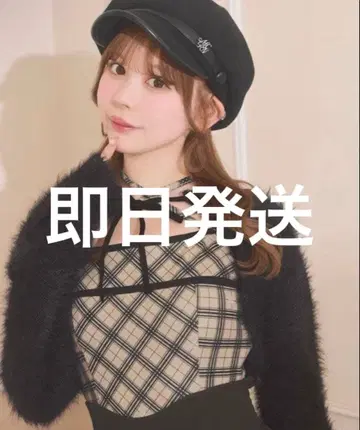 당일 발송 michellMacaron의 오리지널 체크 무늬 앙상블 상의