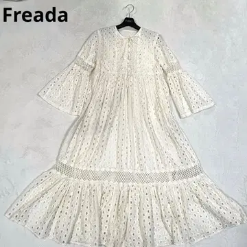 프리다 Freada 인도 면 컷워크 레이스 롱 원피스