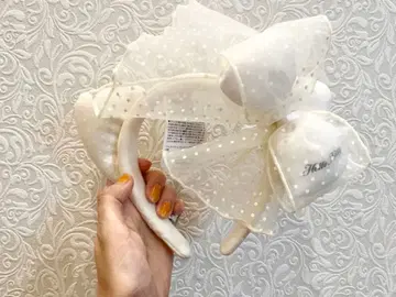 USJ 화이트 리본 키티 머리띠