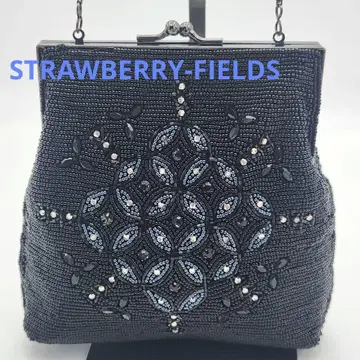 [컨디션 최상] 스트로베리 필드 핸드백 결혼식 파티 체인 블랙