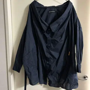 메르시보쿠 네이비 블라우스 상의 긴팔 셔츠 개성있는