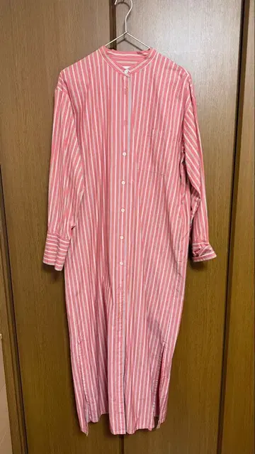 JOURNALSTANDARD 핑크 스트라이프 롱 셔츠