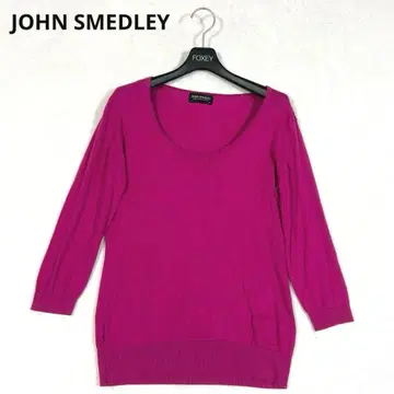 존스메들리 씨 아일랜드 코튼 니트 M 마젠타 영국제 새상품급