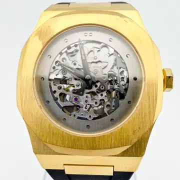 레어템 상태 좋음 D1 MILANO 스켈레톤 골드 남성용 자동 손목시계