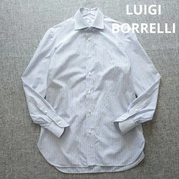 루이지 보렐리 이탈리아제 와이드 칼라 셔츠 스트라이프 나폴리 셔츠