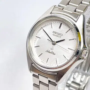 SEIKO 실버 웨이브 여성용 손목시계 새상품 배터리 작동 156