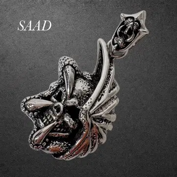 SAAD 아리프 컬렉션 스컬 드래곤 펜던트 탑 Arif