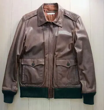 유나이티드 애로우즈 그린 라벨 A-2 가죽 자켓 L 브라운