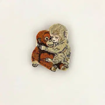핸드메이드 자수 브로치 펀치 몽키 오랑우탄