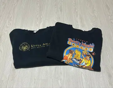 JERZEES 저지 스쿨 맨투맨 빈티지 블랙 2세트