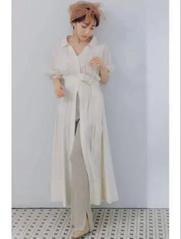 snidel 아이보리 셔츠 원피스 반팔 다나카 미나미 씨