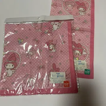 헤이세이 레트로 새상품 마이멜로디 손수건 & 런치 크로스 하트 리본