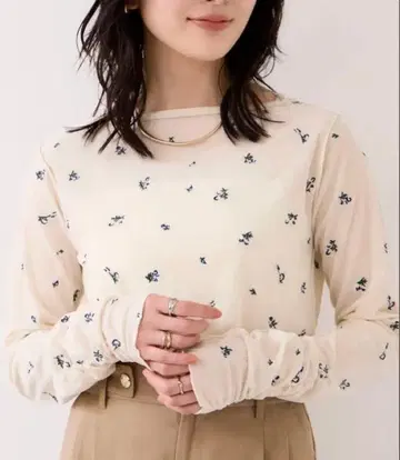 VIS 플로키 튤 자수 가디건/2WAY