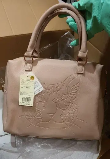 미사용 스칼라 고양이 엠보 2way 숄더백 핑크 베이지 완판 고양이