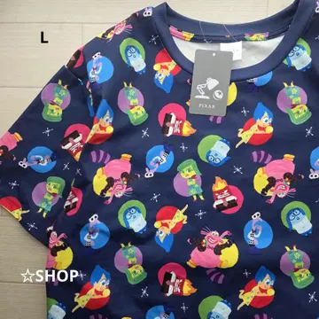 디즈니 픽사 인사이드 헤드 올 패턴 캐릭터 집합 반팔 t셔츠 L