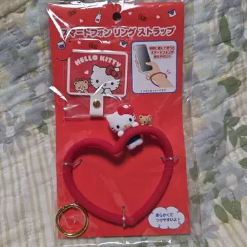 Hello Kitty 하트형 스마트폰 링 스트랩 키티