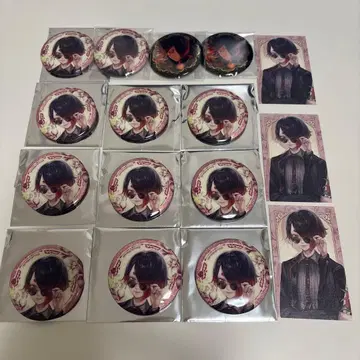 악마 집사와 검은 고양이 아쿠네코 유한 글리터 캔뱃지 4주년 꽃다발 카드