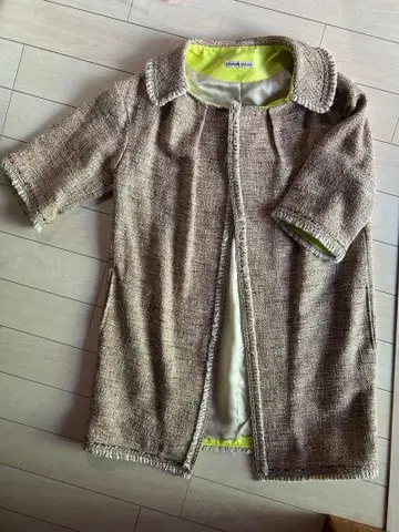 TSUHORI CHISATO 트위드 코트 베이지