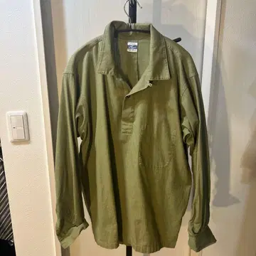 ARMY & NAVY 올리브 풀오버 셔츠 카키 구제 의류 긴팔 셔츠