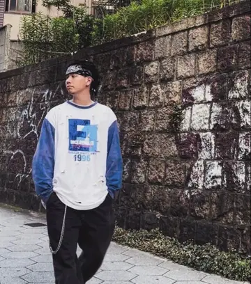 enyce 리메이크 데미지 가공 롱 T 90s 00s bboy