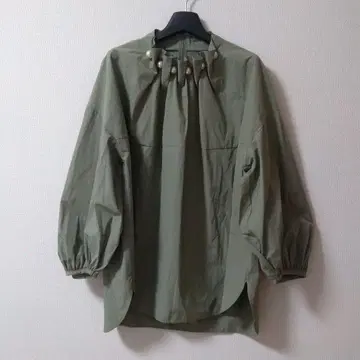 resil 7부 소매 펄 비쥬 블라우스 카키