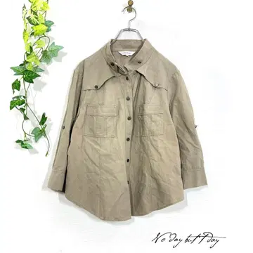 ensuite 린넨 블렌드 3L 상당 밀리터리 셔츠 자켓 사이즈 6