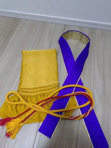 후리소데 잡화 3종 세트 (오비 장식 천, 허리띠, 다테에리)