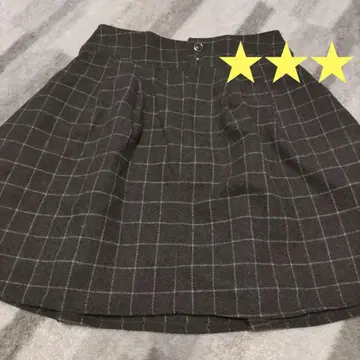 [레어품] OLIVE de OLIVE 그레이 체크 플레어 스커트