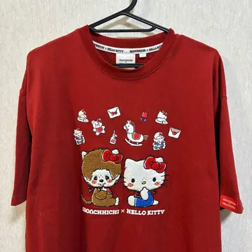 헬로키티 키티 몽치치 반팔 티셔츠 사가 자수
