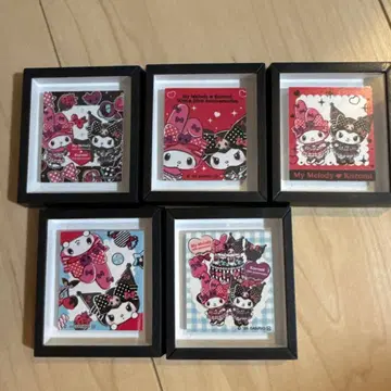 마이멜로디 50th 쿠로미 20th 블라인드 프레임 마그넷 5종 세트
