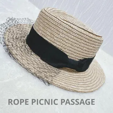 로페피크닉 밀짚모자 캉캉 모자 레이스 포함 리본 포함 여름