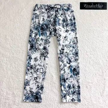 TORNADO MART 플라워 프린트 가공 이지 팬츠 올 패턴 워셔블